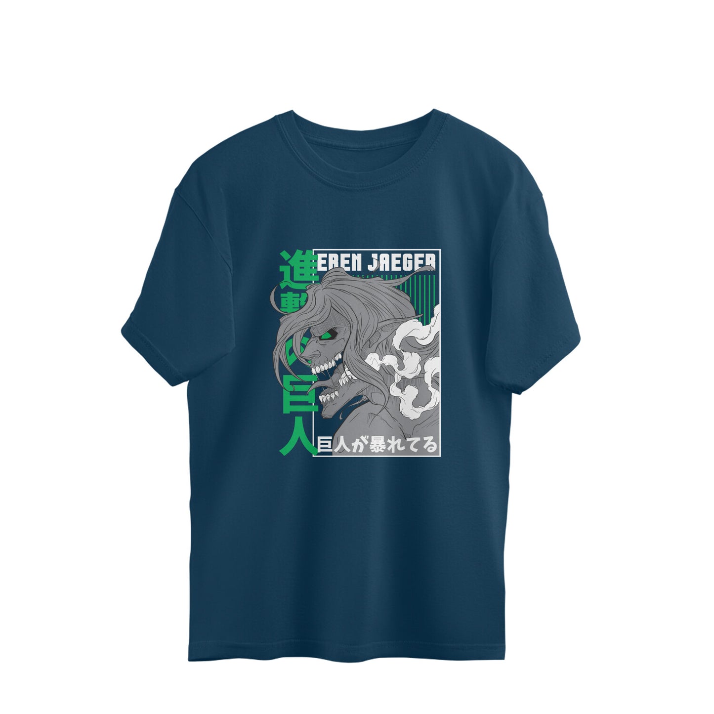 Anime Graphic Oversized T-Shirt – Eren Jaeger Attack Mode Design